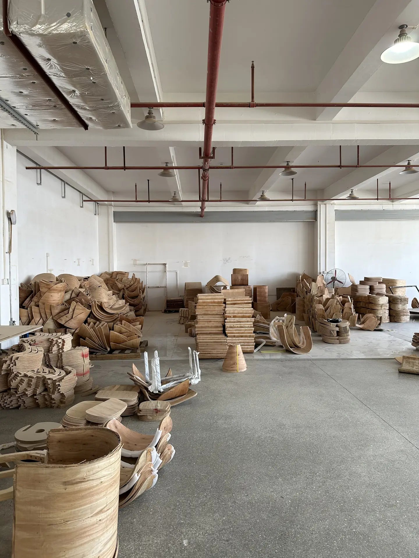 Mingyi Chairs workshop preparing wood chair components