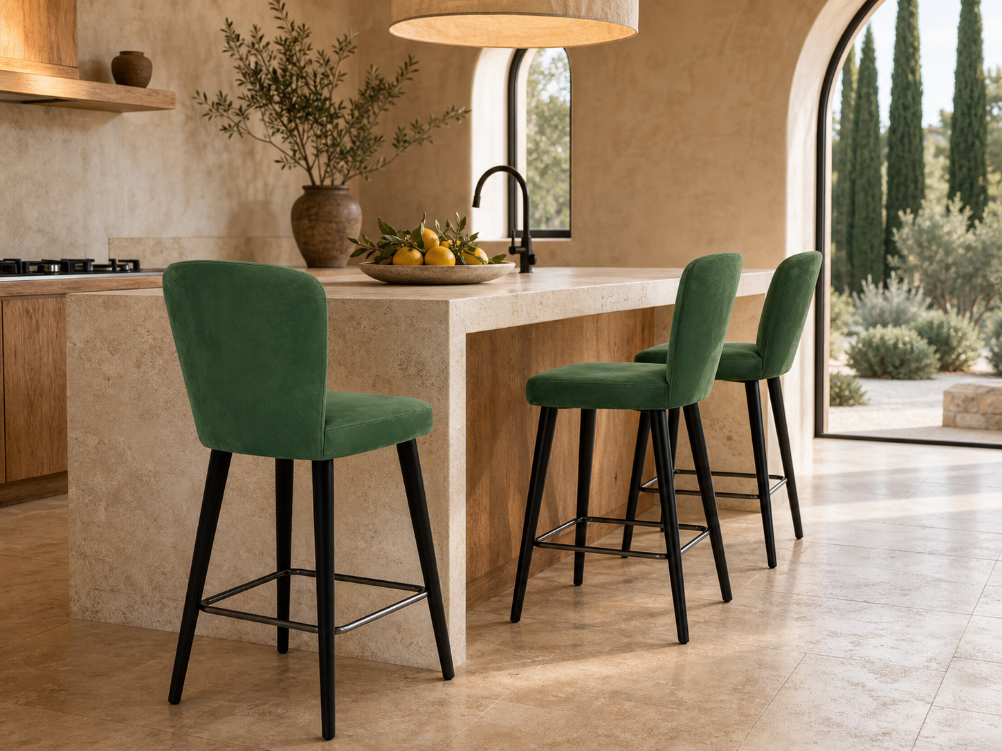 Aston bar stools at a private kitchen island